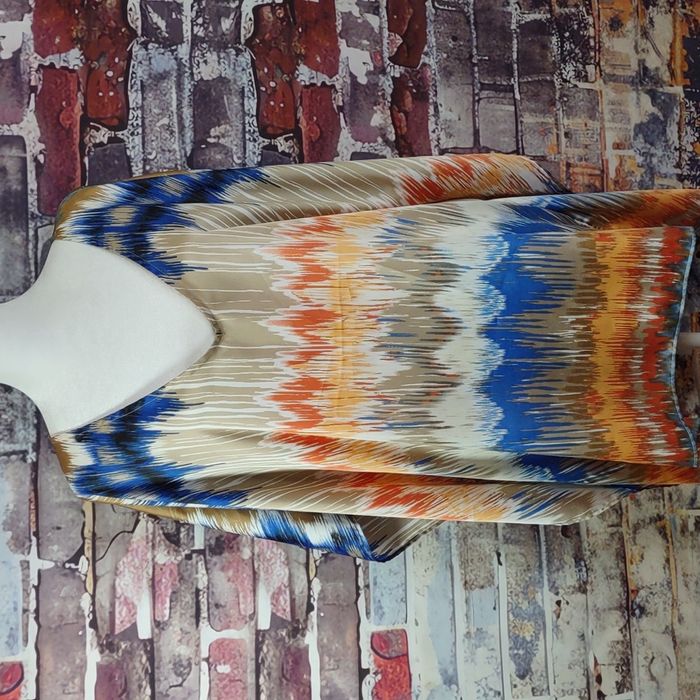 Chico's Multi Color Chevron Stripe Poncho Style Top
